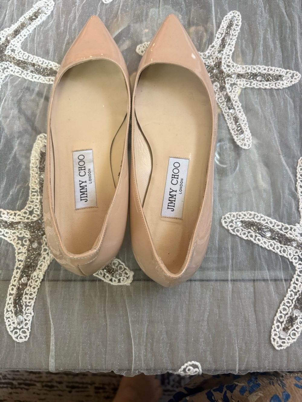 Jimmy Choo Nude Patent Pointed Ballet Flats EUR size 36 - Picture 2 of 4